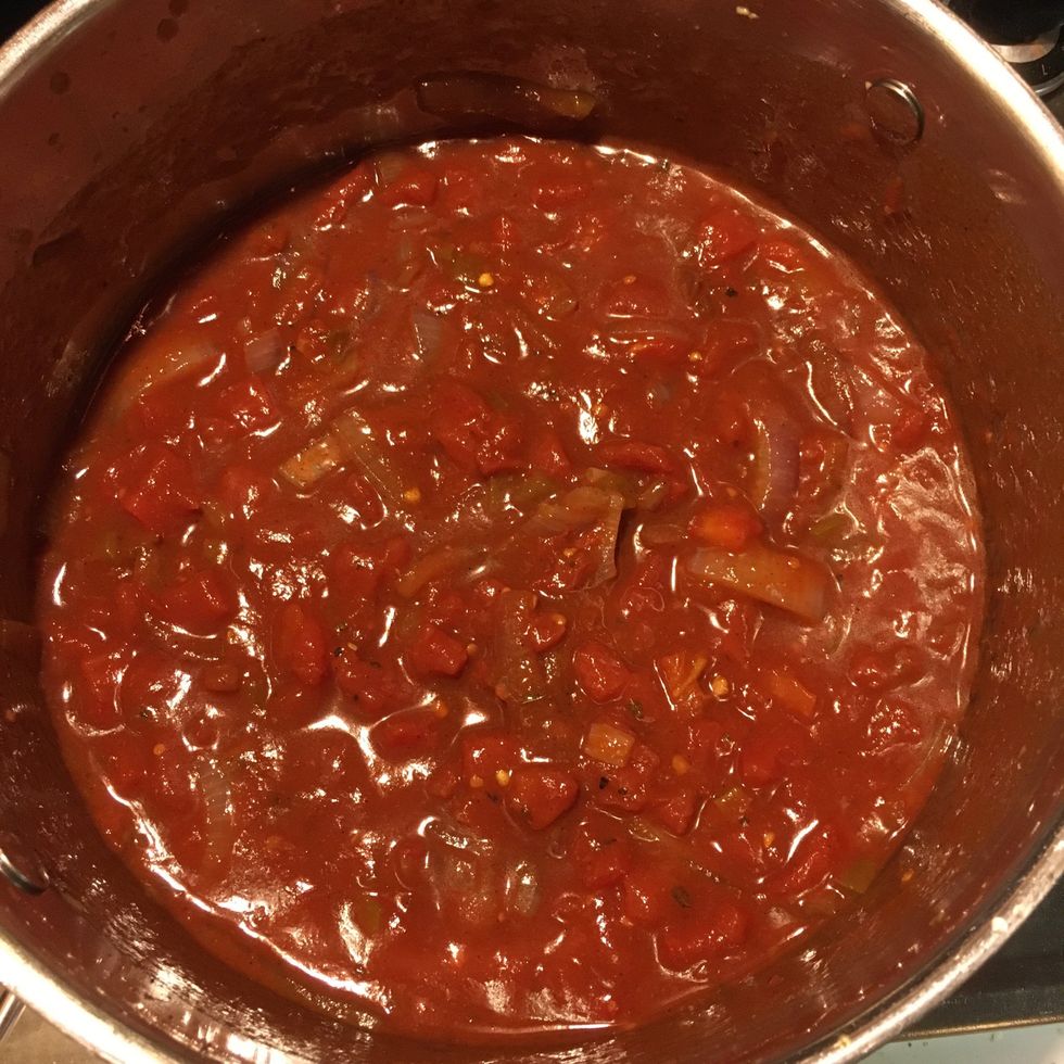 Now get the temp back up. Not to boil, just hot.