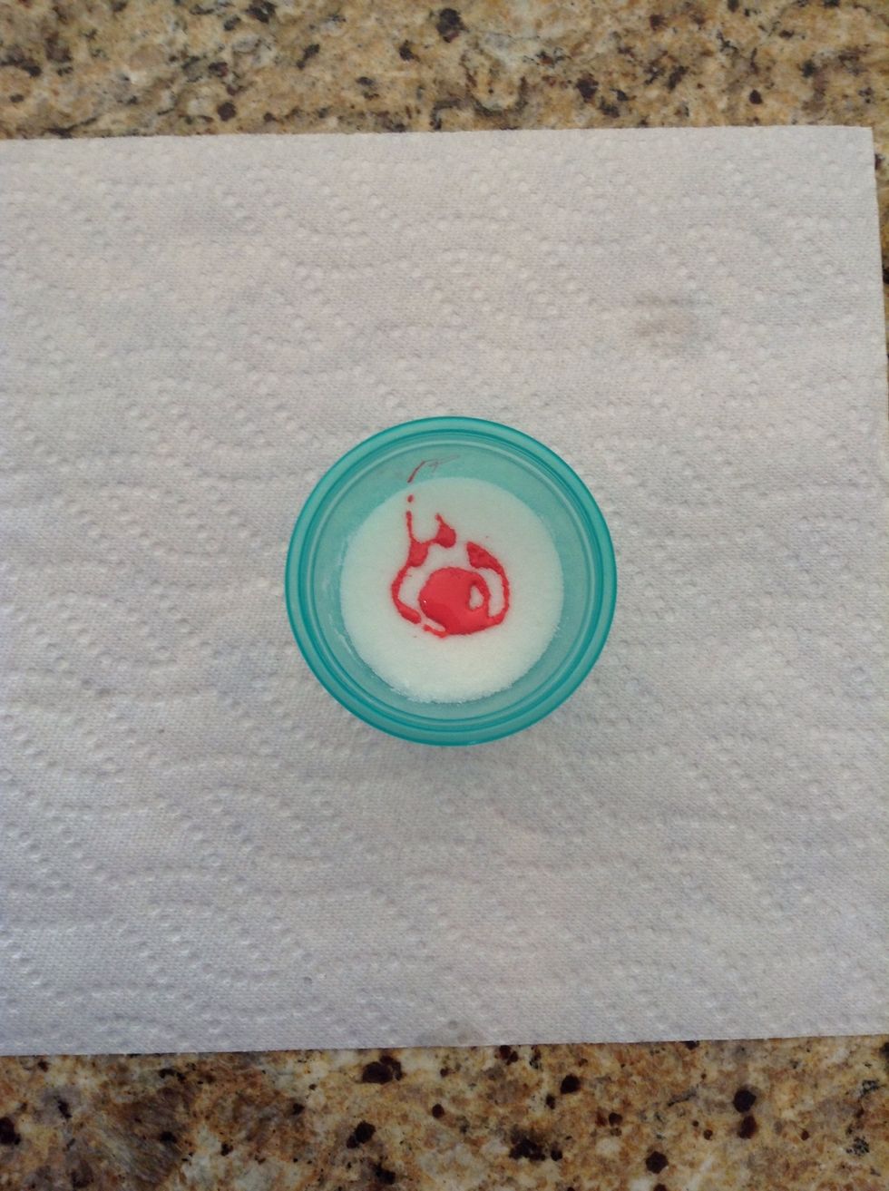 Now, get your nail polish. Good? Okay. Pour in a bit of that. There really is no specific amount. The more nail polish there is the more pigmented it will be in the end.