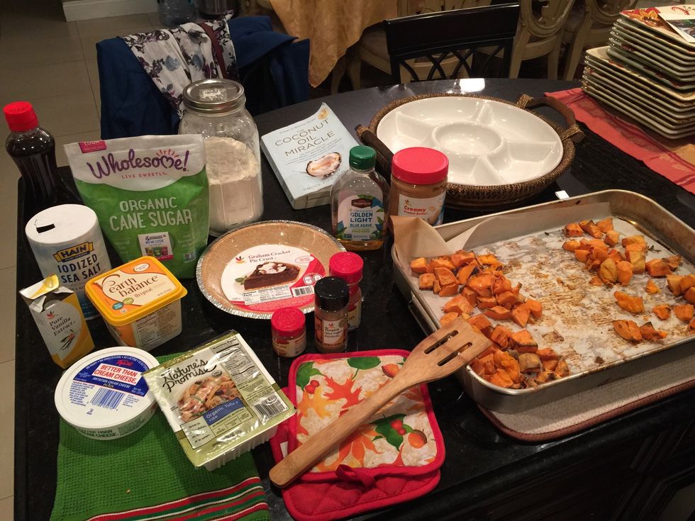 Now get your other ingredients out........ (The peanut butter and the flour are for my next recipe)......