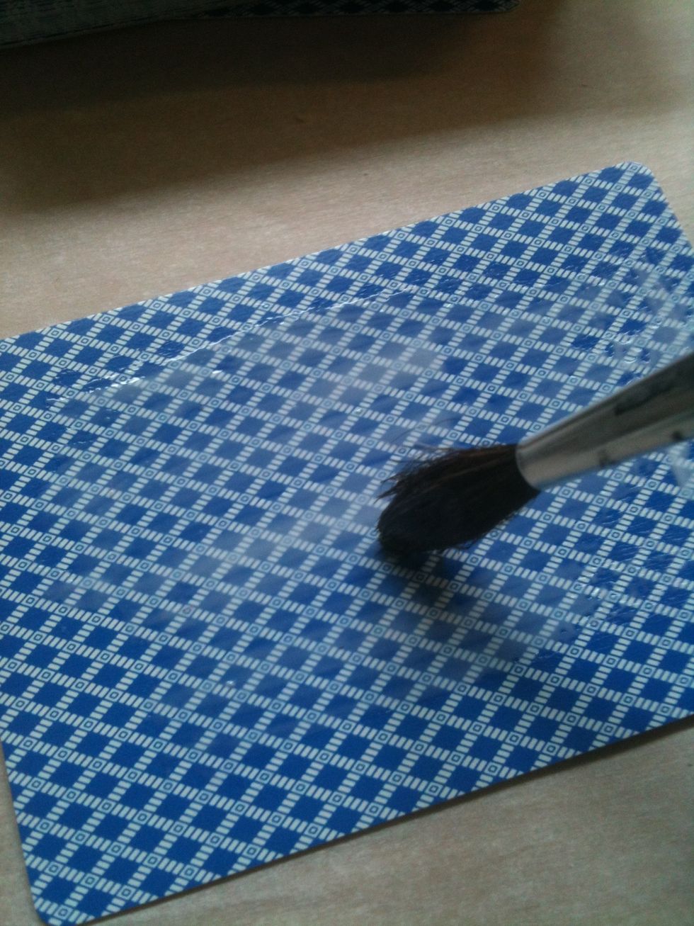 Now glue all of the cards in the big pile together, focusing mainly at the edges.