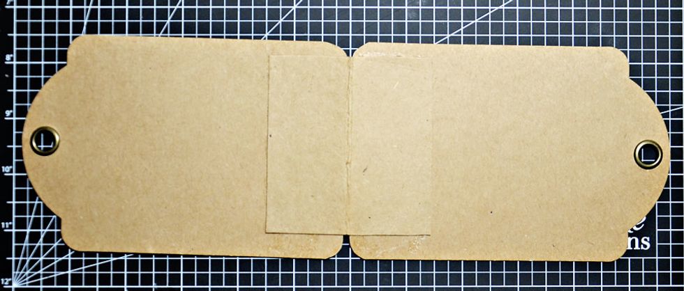 Now glue folded offcuts to the bottom edges of the tags as shown. Do this inside and out. Ensure your eye holes are facing the same way up so when closed the good side of the eye holes are facing out.