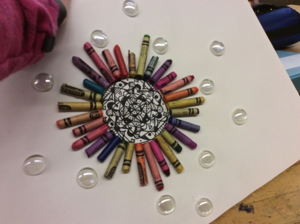 Now glue your paper onto the cardboard