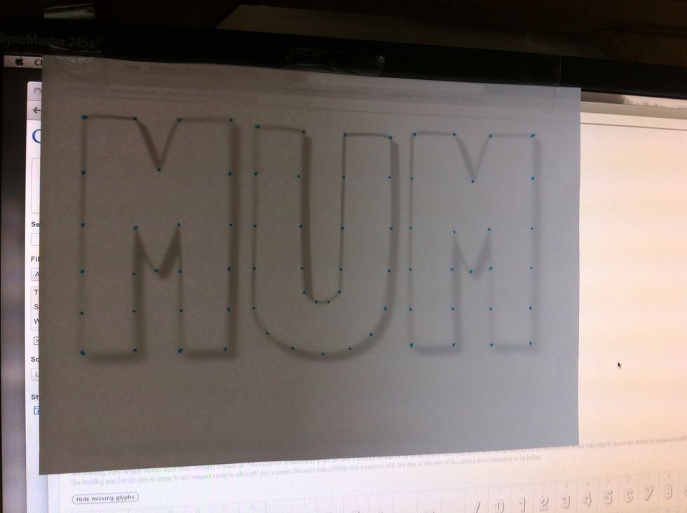 Now go back over and add in extra dots along the straits to make it quite grid-like