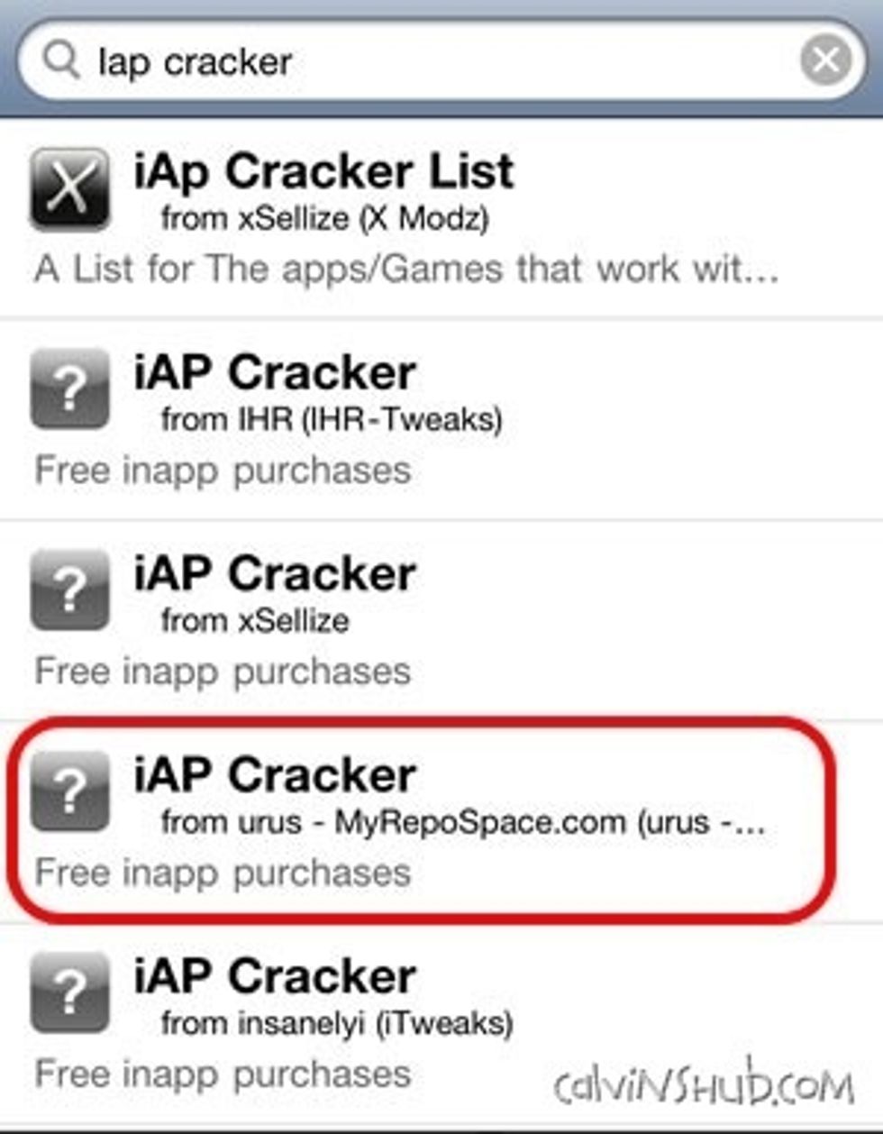 Now go search for iAP Cracker. Don\u2019t know why there are lots of them but I chose the one from urus.