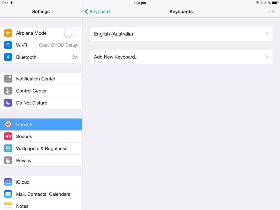 Now go to add a keyboard.