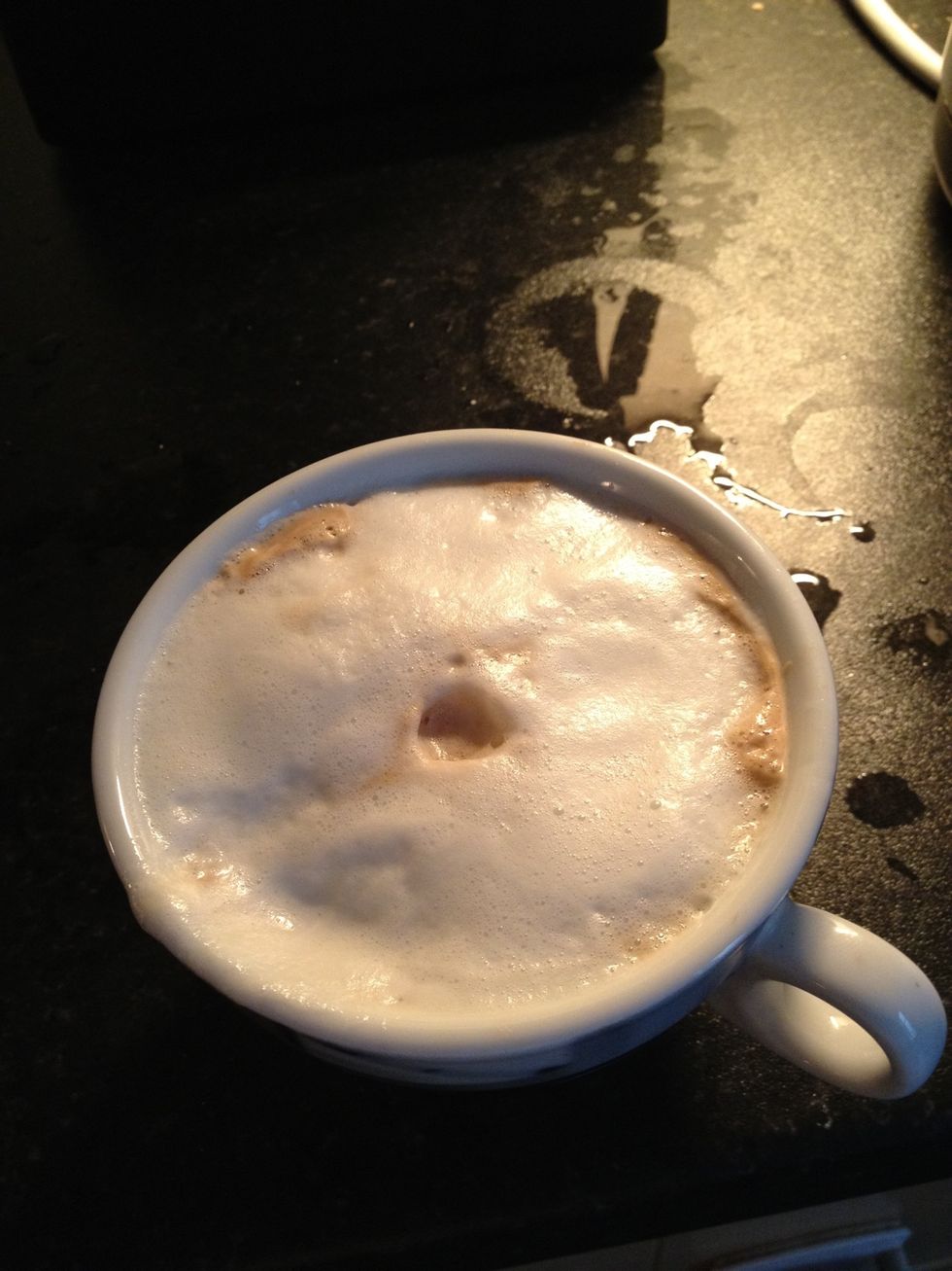 now grab a coffee while the meat cooks.I like a cappuccino. keep an eye on the meat and stir occasionally, add water if drying out. the longer at lower heat the better