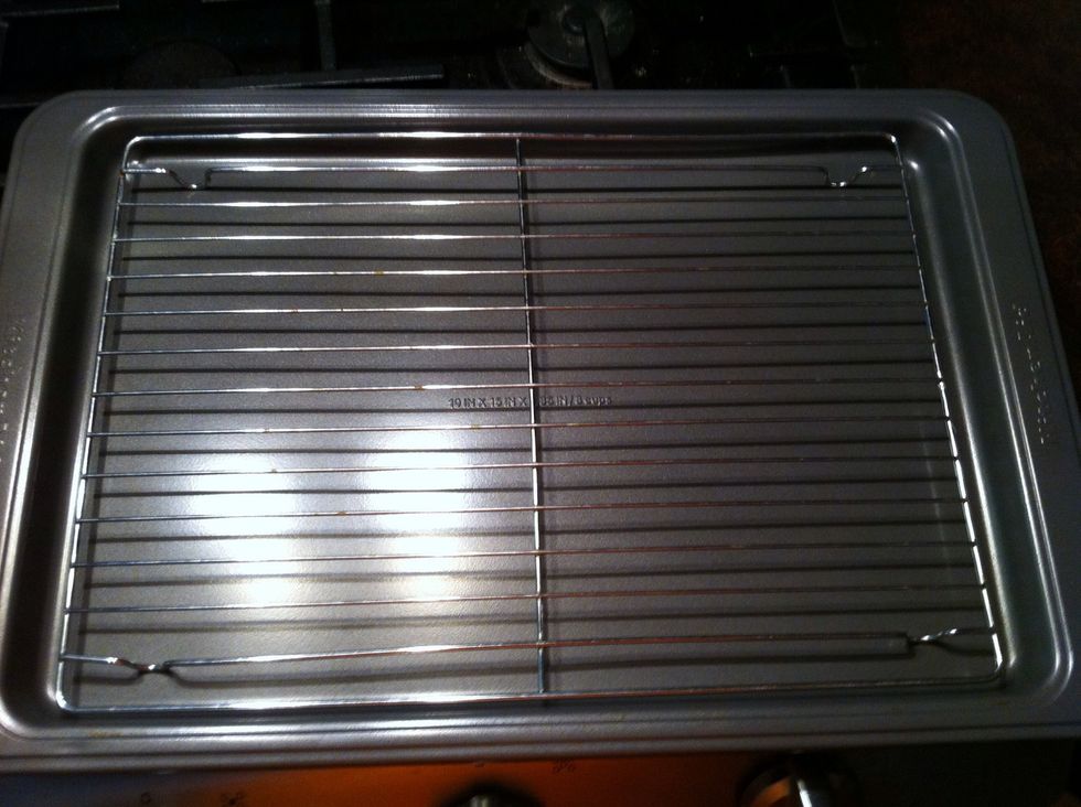 Now grab a cookie sheet and a wire rack.
