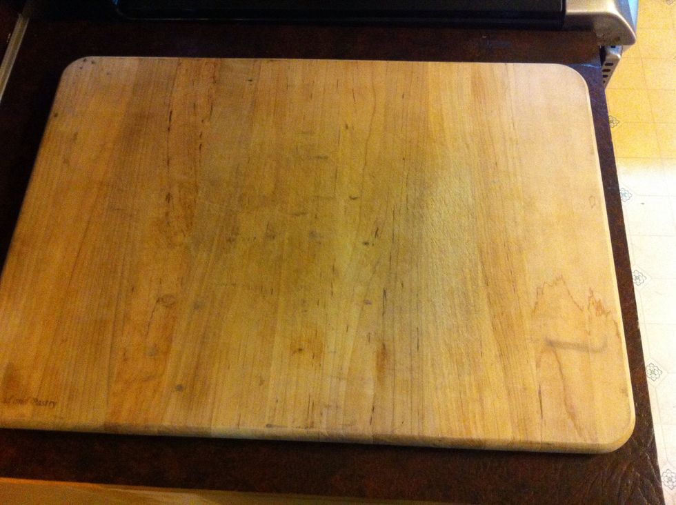 Now grab your large chopping block or clean off a really large area.