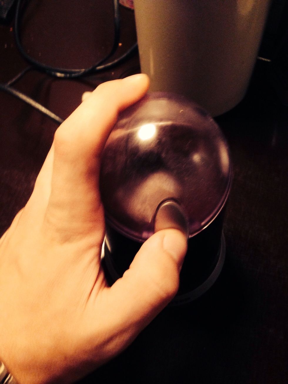 Now grind the beans. Remember NOT to make a too fine powder like you would for your typical filter-using-standard-household-coffee-maker. Keep some bits and pieces. Short bursts can help.