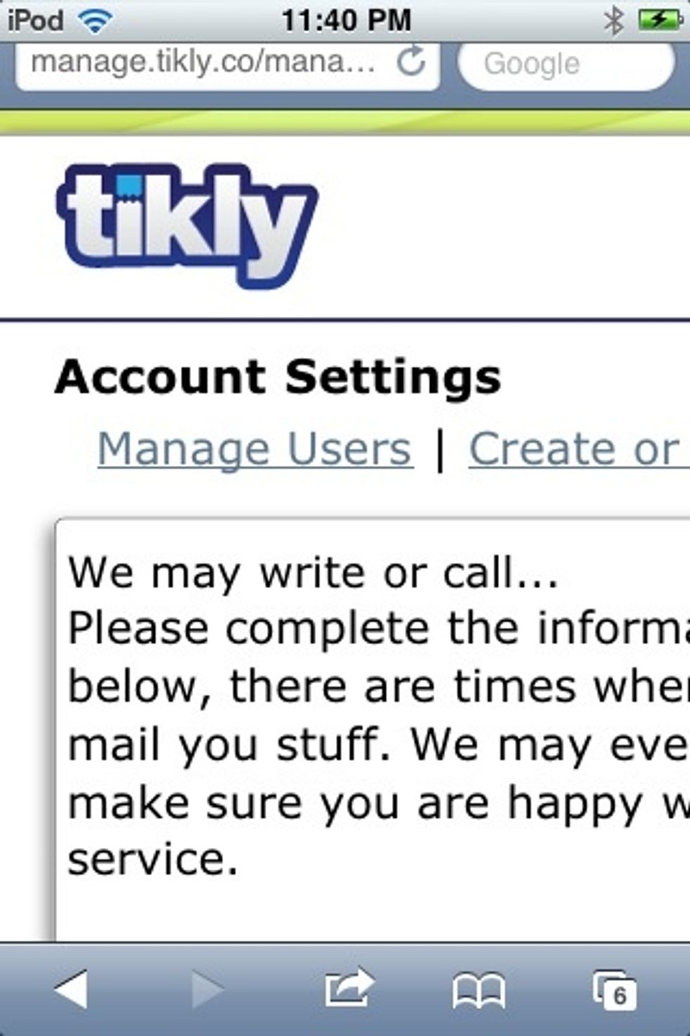 Now head over to "Account" in the upper right of your page and hit "Manage Users"...
