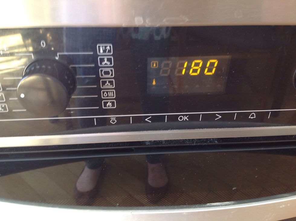 Now heat the oven to 180 degrees or 355 fahrenheit