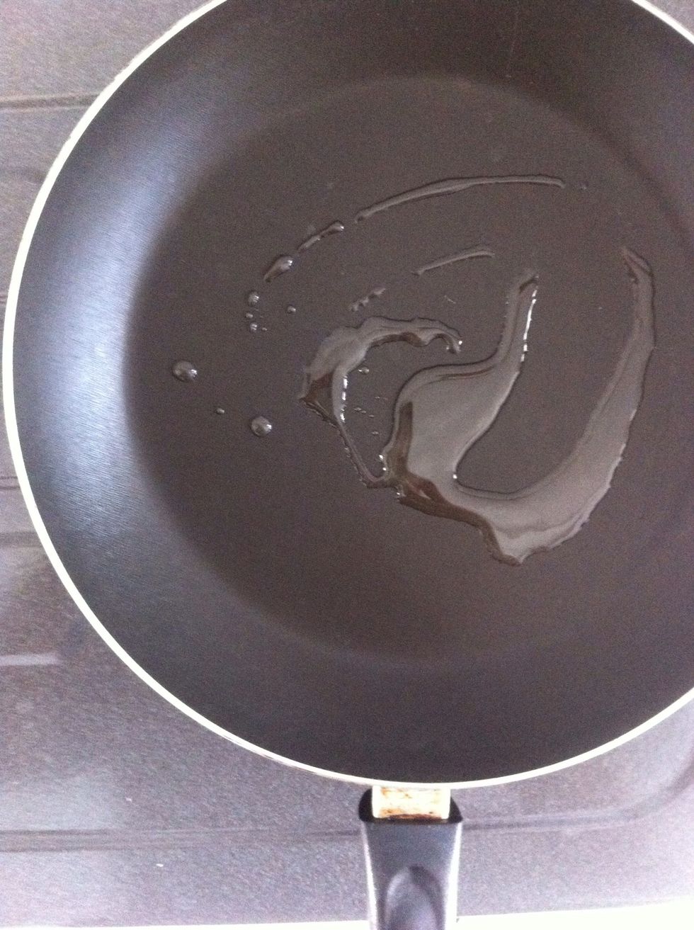 Now heat up the frying pan to medium low temperature.