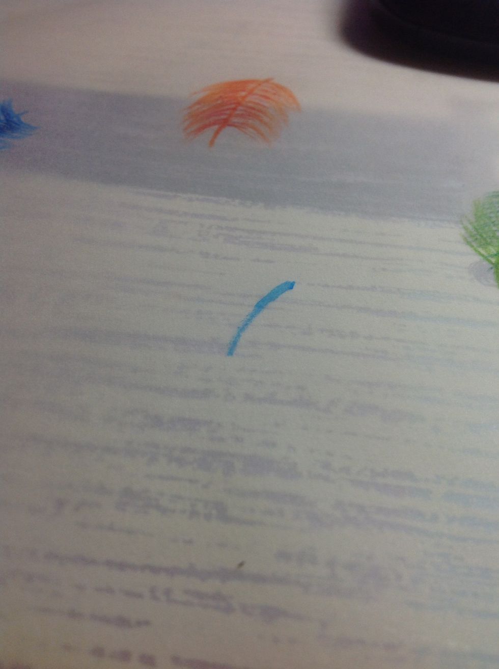 Now here's another type of gradient feather, draw half of the center curve