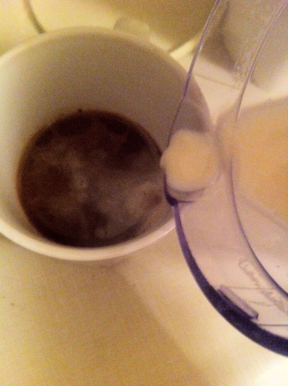 Now, here's the tricky part: You want to slowly pour in the milk so that you can get all that foam to sit nicely on top of the drink. You're almost done! One more fun step to go \ud83d\ude09