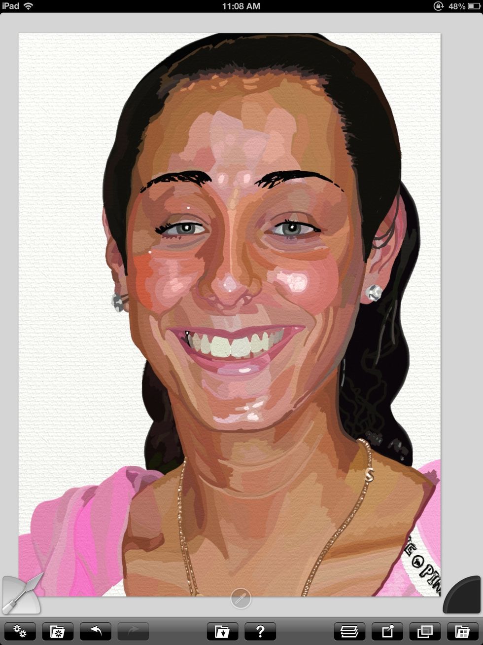 Now I add the hair on a different layer. Note that this layer is under the "skin" layer. I like to keep everything separate until the end.