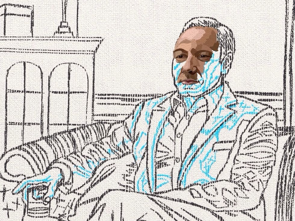 Now I block in the face (on a new layer) using my shapes as a guide.