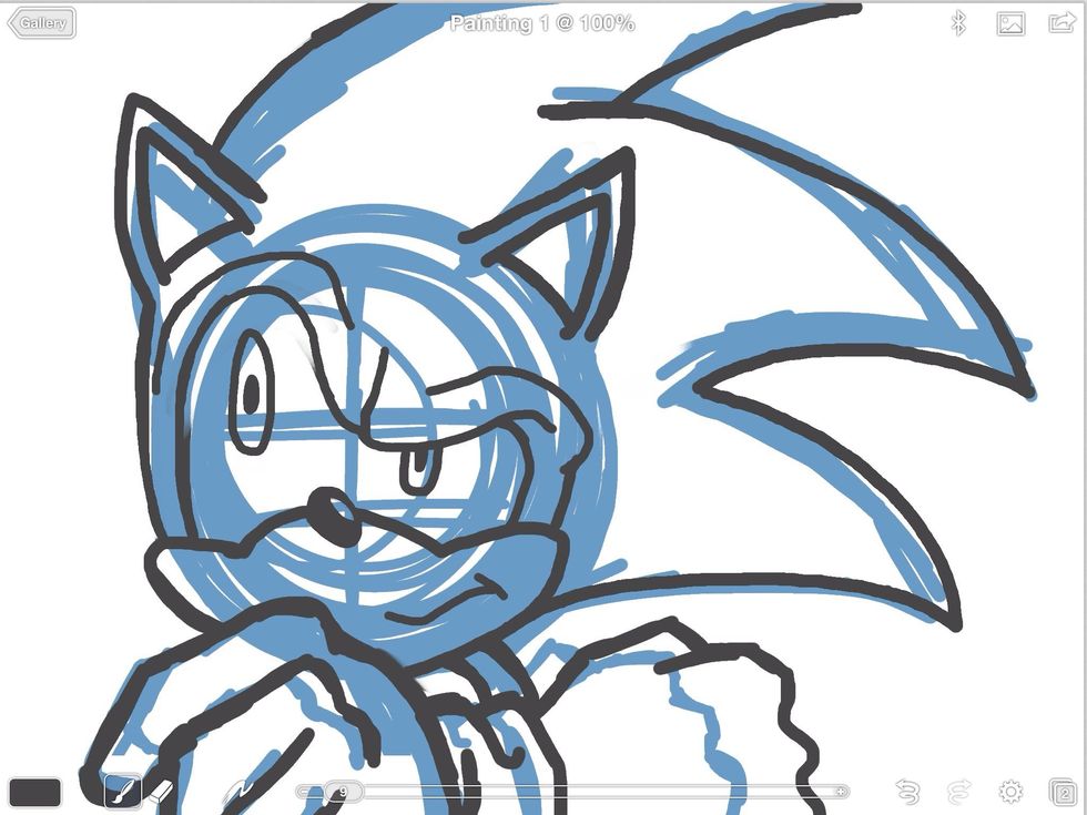 Now I create a new layer (my graphite layer) and I draw over my rough and start adding details. His look is important to capture the attitude.