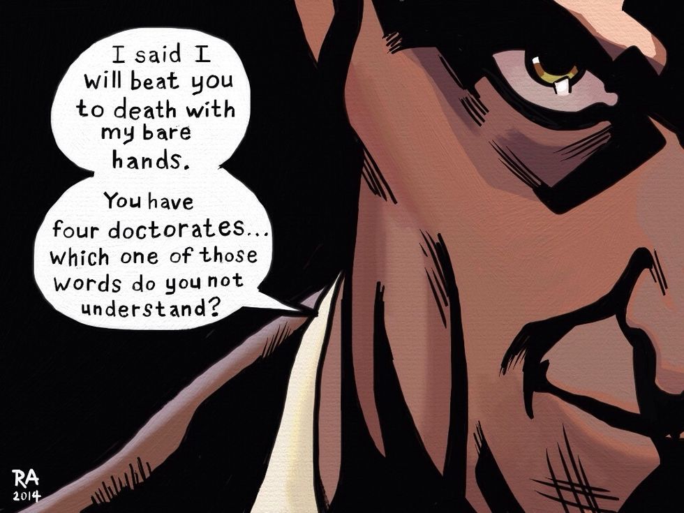 Now I create a new layer to ink the text and another (under it) for the white of the word balloon. I am now finished and ready to sign and save.