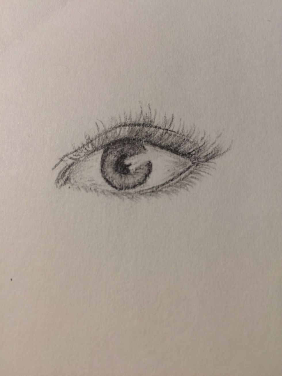 Now, I didn't do this before the lashes and I should have, but you draw the crease above the eye, you could do it a different way but this is the way I chose