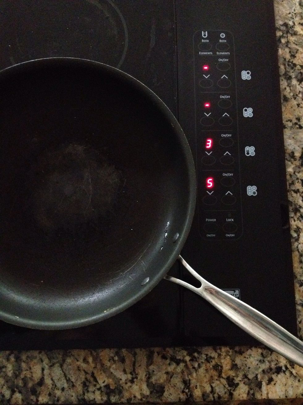 Now I like for the batter to rest a minute or two so I warm my pan/griddle up. Dry pan let it warm