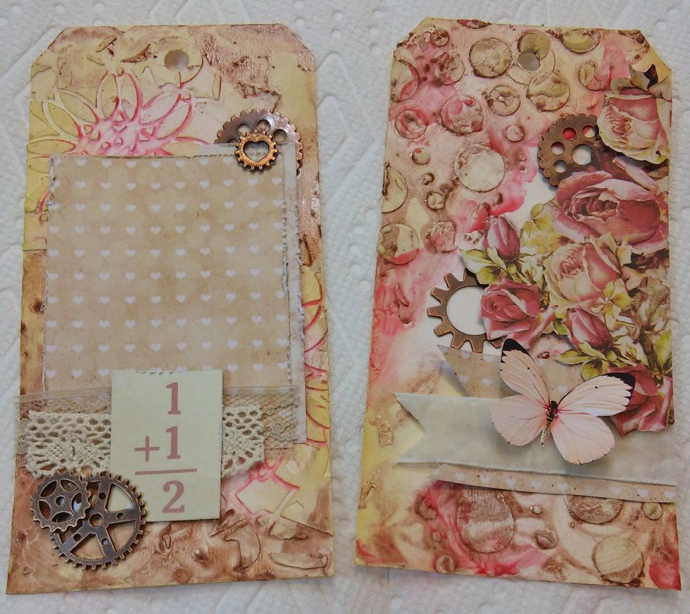 Now I'll add some embellishments and photo mats to decorate the pages!