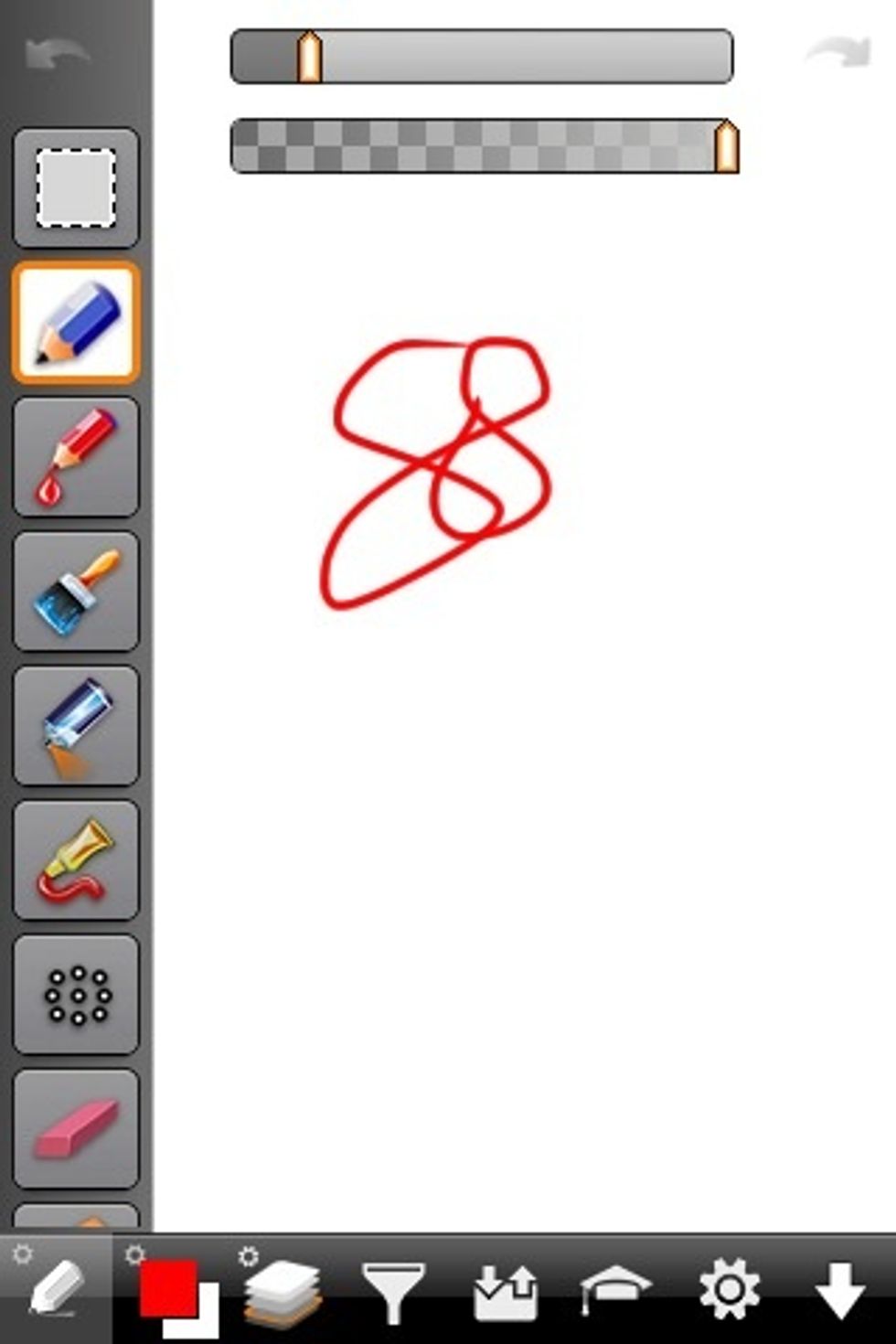 Now I'll draw some red on the new layer.