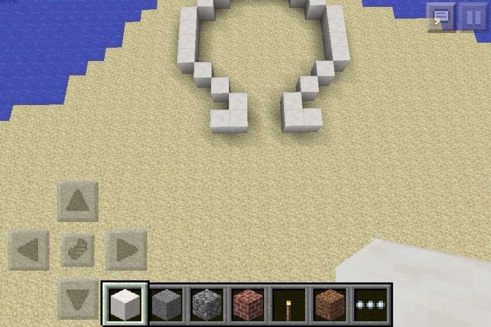Now I made a hole that was two block wide