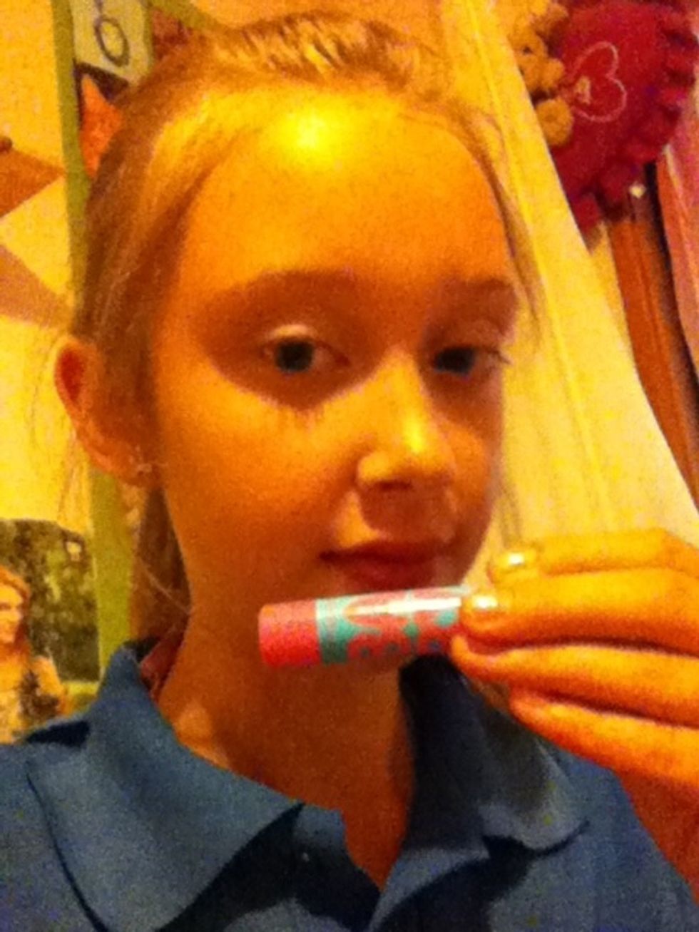 Now I put on one lip balm