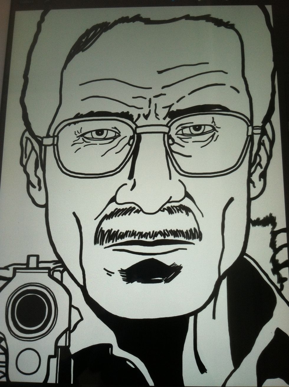 Now I trash the graphite layers but keep the ink. The color layer is created and tucked under the ink.