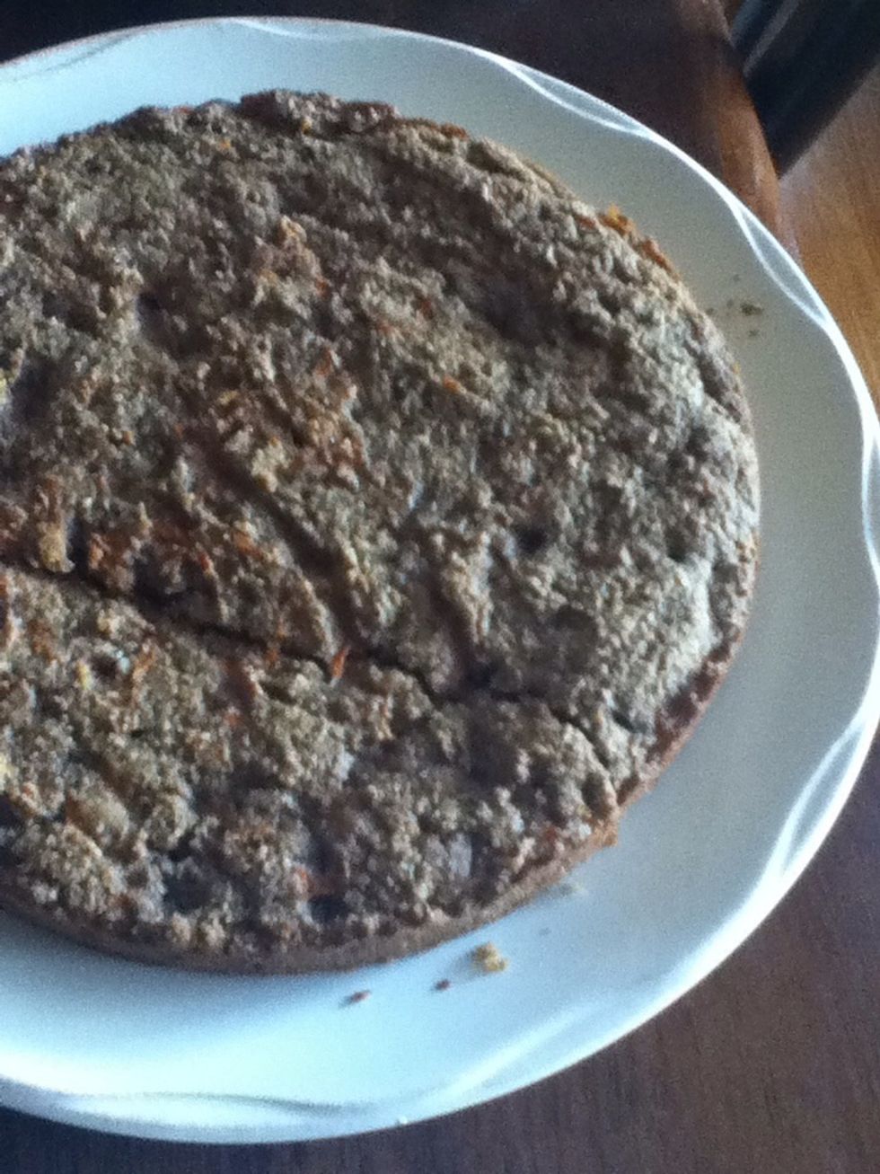 Now, I used to freak out when any of my cakes broke. Don't. Just scoop any pieces that are sticking to the pan and piece it back together. Once you put the frosting on... It's your little secret!