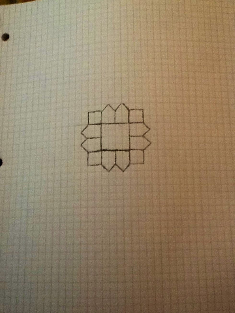 Now In the 4 coiners, draw a 2x2 box.