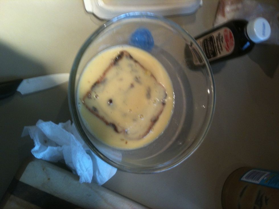 Now is a great time to have the bread soak I'm the batter