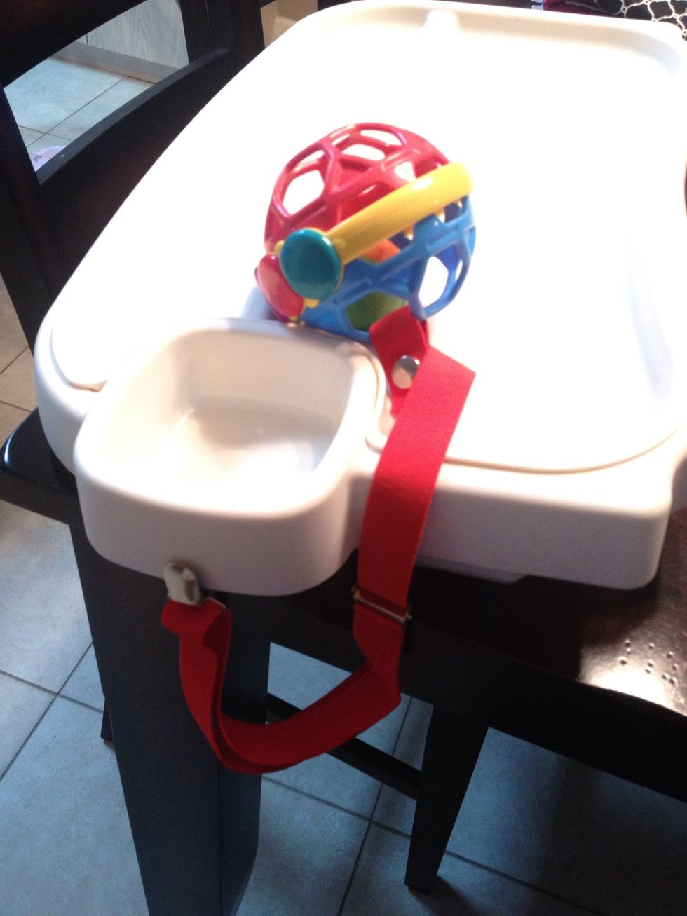 Now it can be clipped to a high chair or stroller.