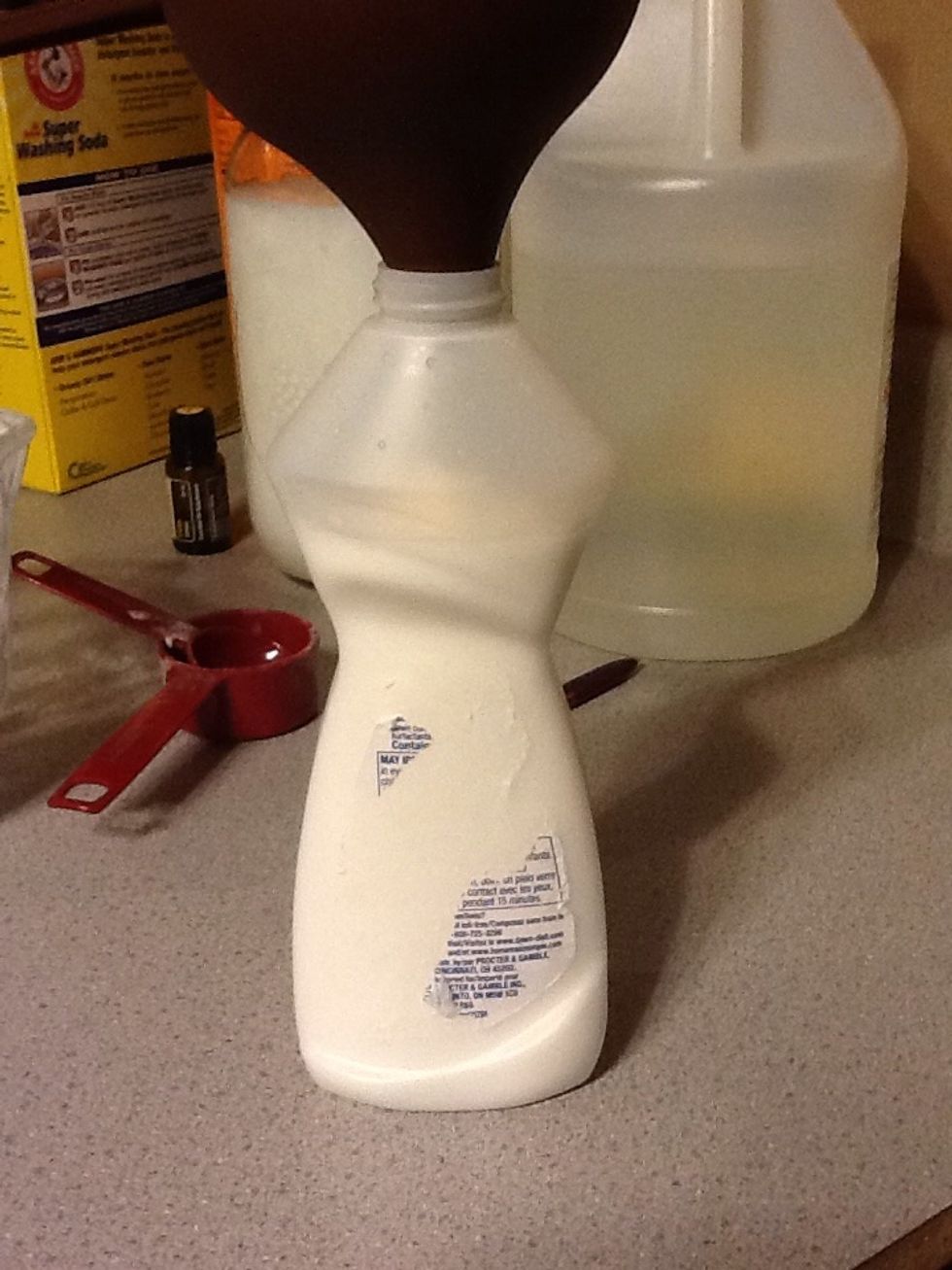 Now it's ready to use. You can clean your sinks, tub, shower and many other things with this solution. It is much more cost friendly and you don't have to worry about inhaling all of those fumes.