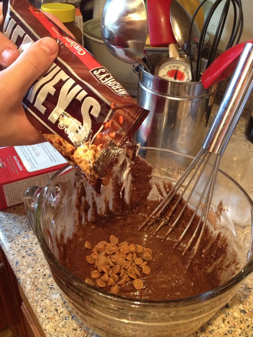 Now it's time to add those fabulous flavorful cinnamon chips! YAY!