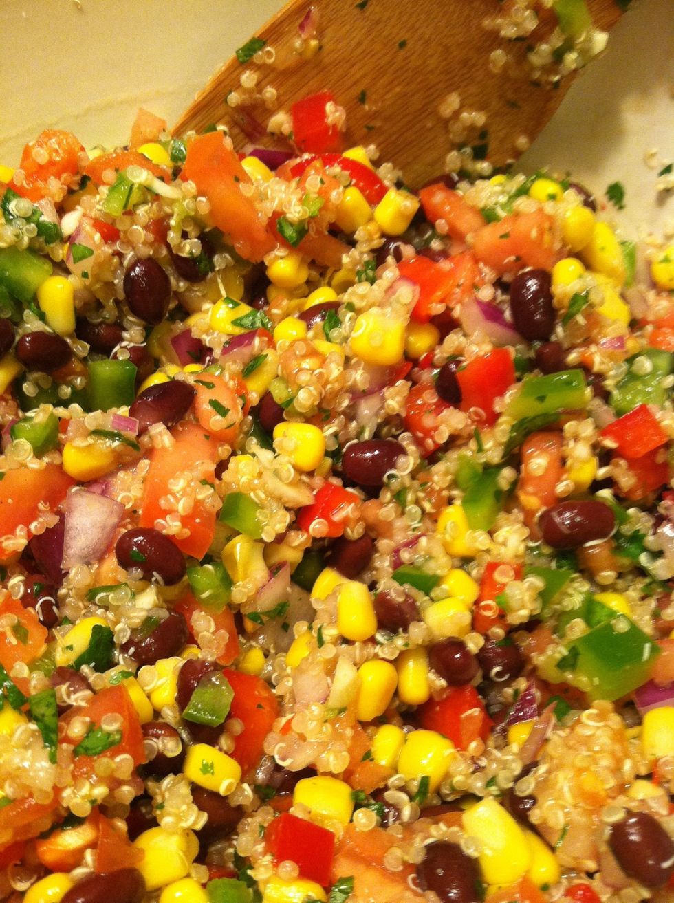 Now it's time to enjoy a healthy, flavorful salad! You can use this in wraps or scoop it up with chips (baked, lol \ud83d\ude09). The possibilities are endless!