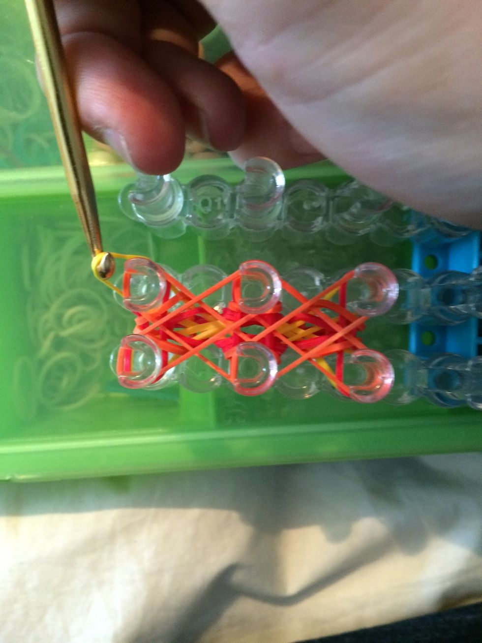 Now it's time to get all the yellow bands looped over.