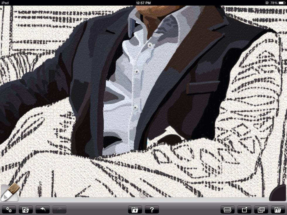 Now it's time to paint the jacket. It's paramount to remember the light source and let that guide the painting. Consistency helps achieve realism.