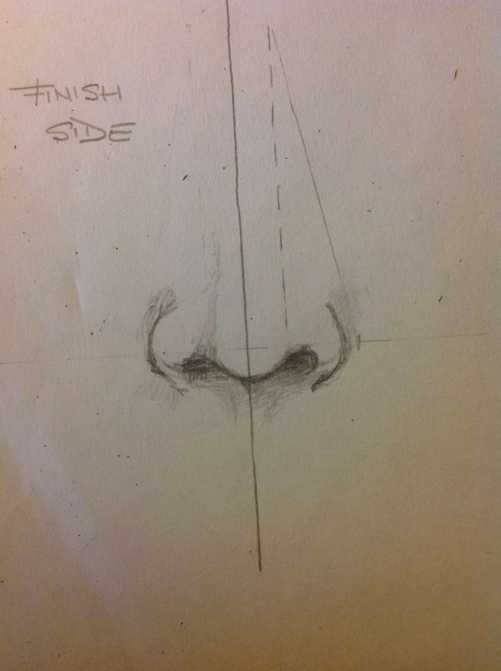Now it's when the shadows give you the realistic part. Draw the shadow that comes from the nostril