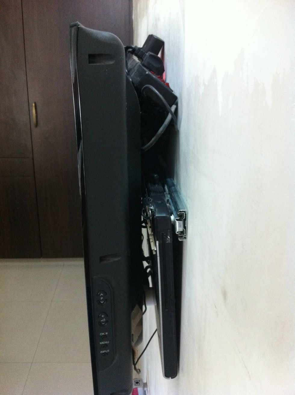 Now laptop, power adaptor, spike buster box, all the cables are hidden back of the TV \ud83d\udc4d