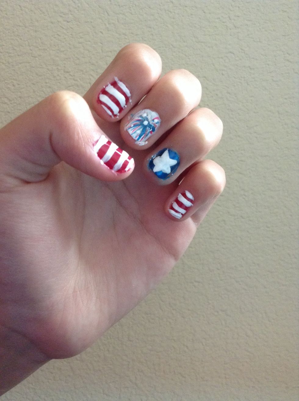 Now layer different colors over it using the same method and add white dots