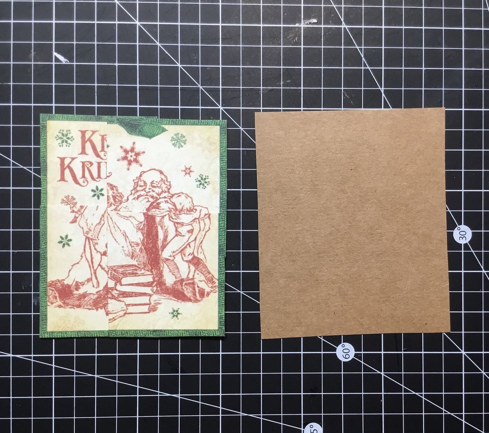 Now layer pieces back together as shown so that they fit onto the card stock piece leaving a small border.