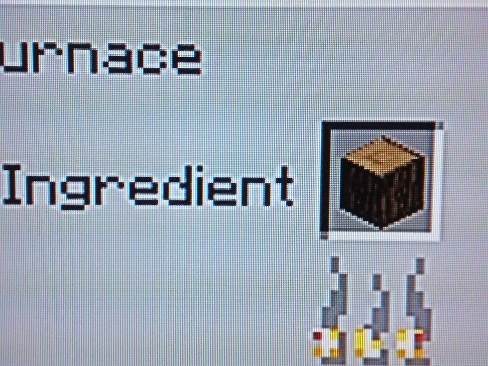 Now leave and go get only 1 oak wood. When you do go back and place it in the square next to the word ingredient.
