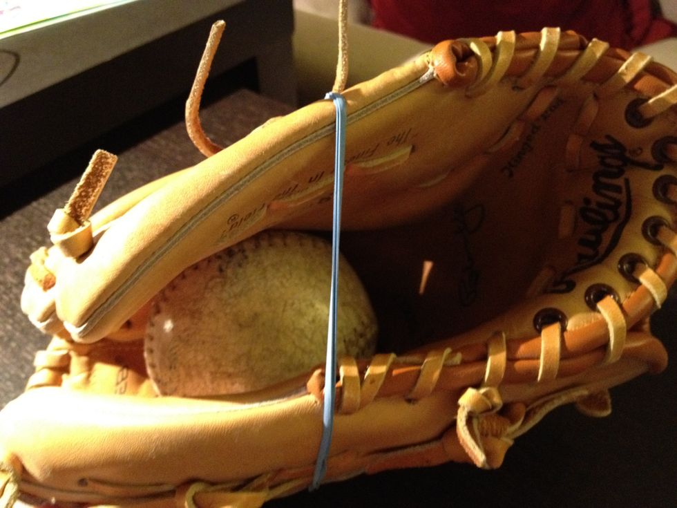 Now, leave the glove alone for about the time it takes for a kid to sleep (10 hours or so).