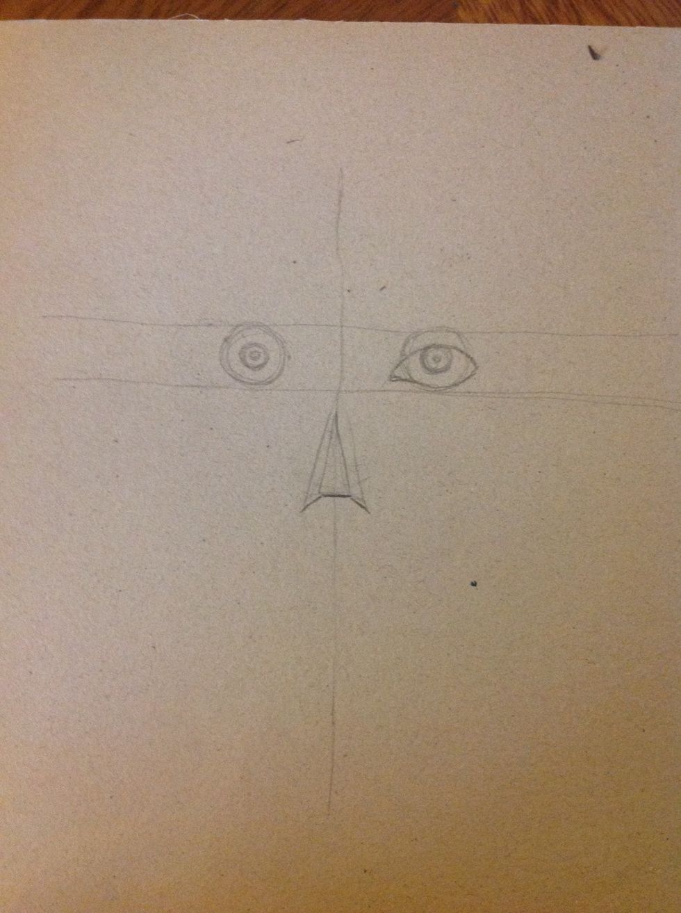 Now let's draw the form of the eye. There're a lot of ways to draw an eye, I chose this. I invite you to create and do the eye as you wish. Try not to copy!  This eye have the form of a almond.