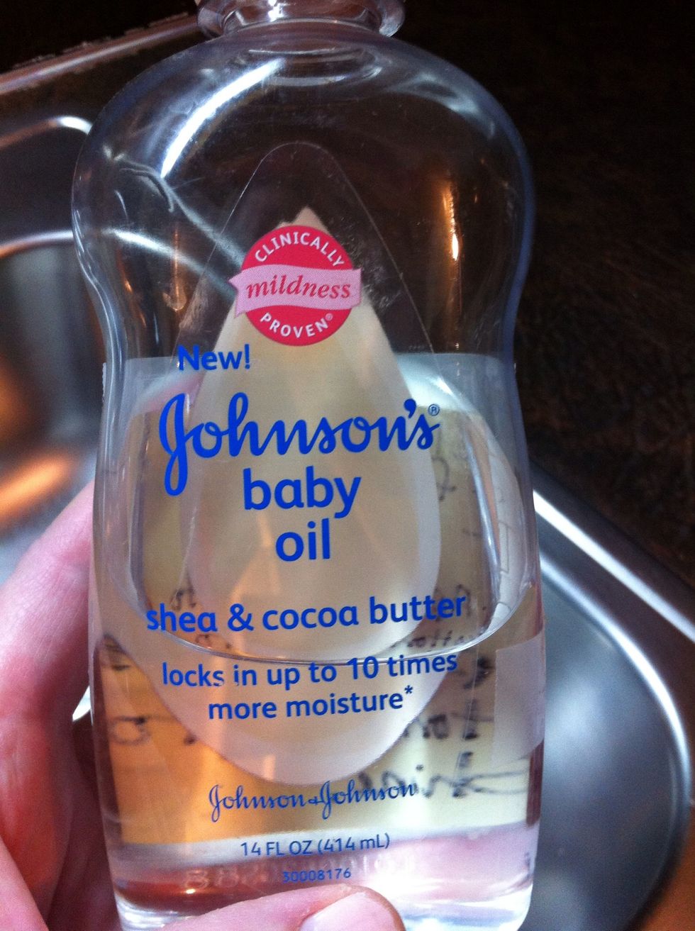 Now let's really shine. Grab the Baby Oil.