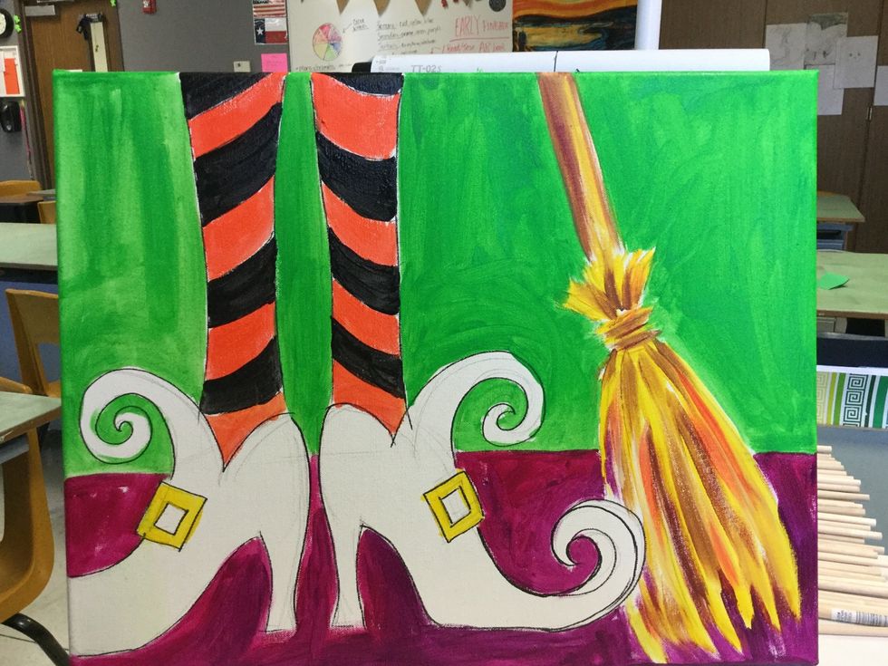 Now let's start painting with the black.