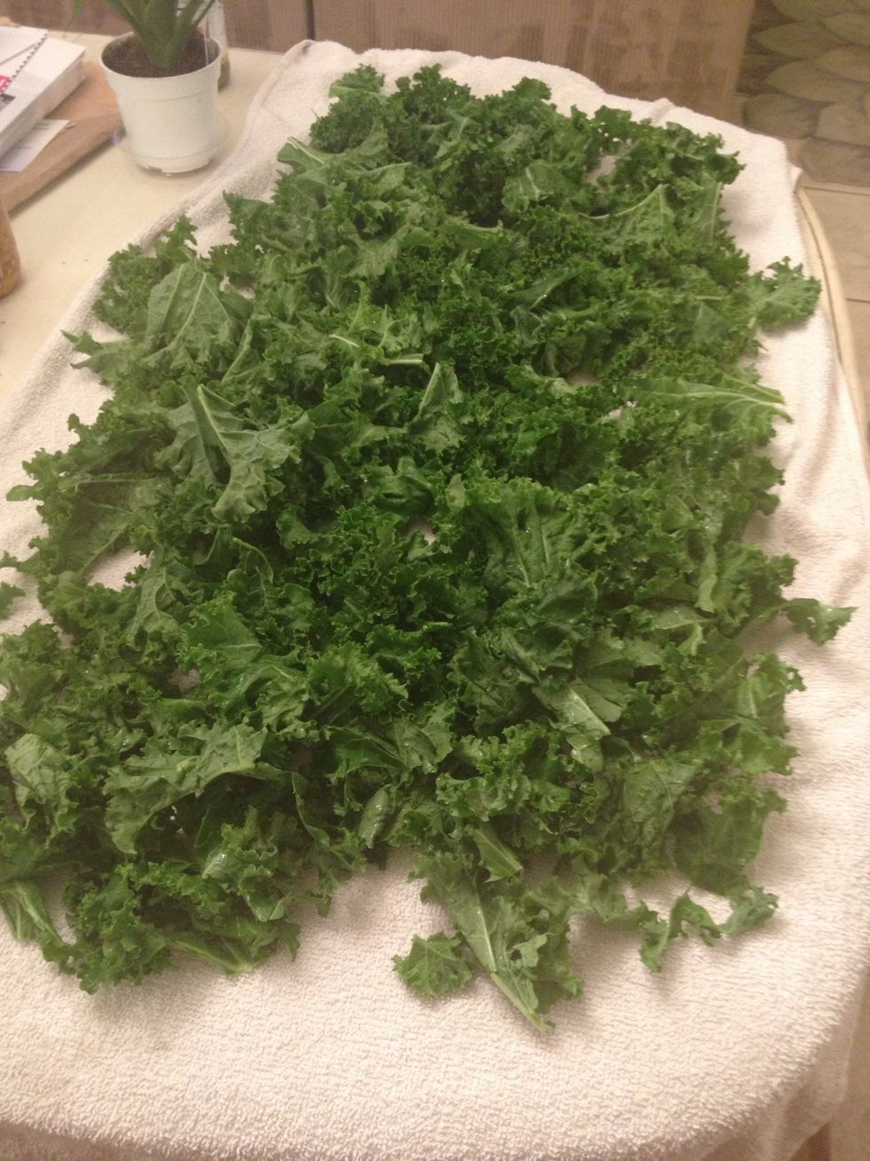 Now let the kale continue to air dry as you make the marinade.