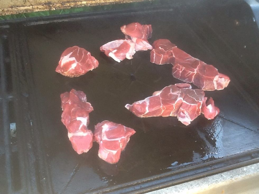 Now, lets put the steak on the barbie!