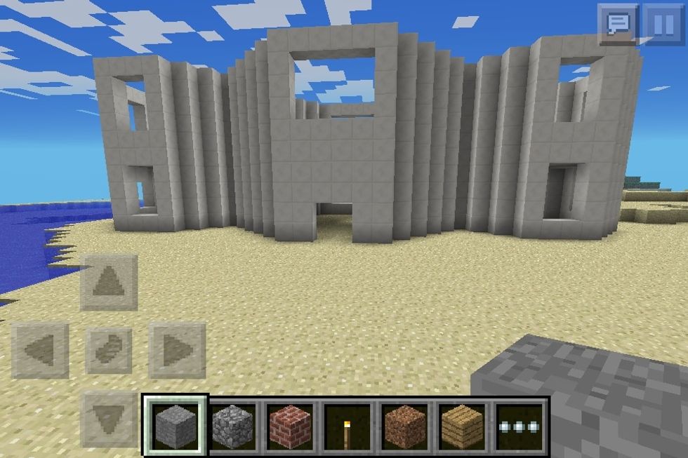 Now make it two floors with five block high and add hole for windows